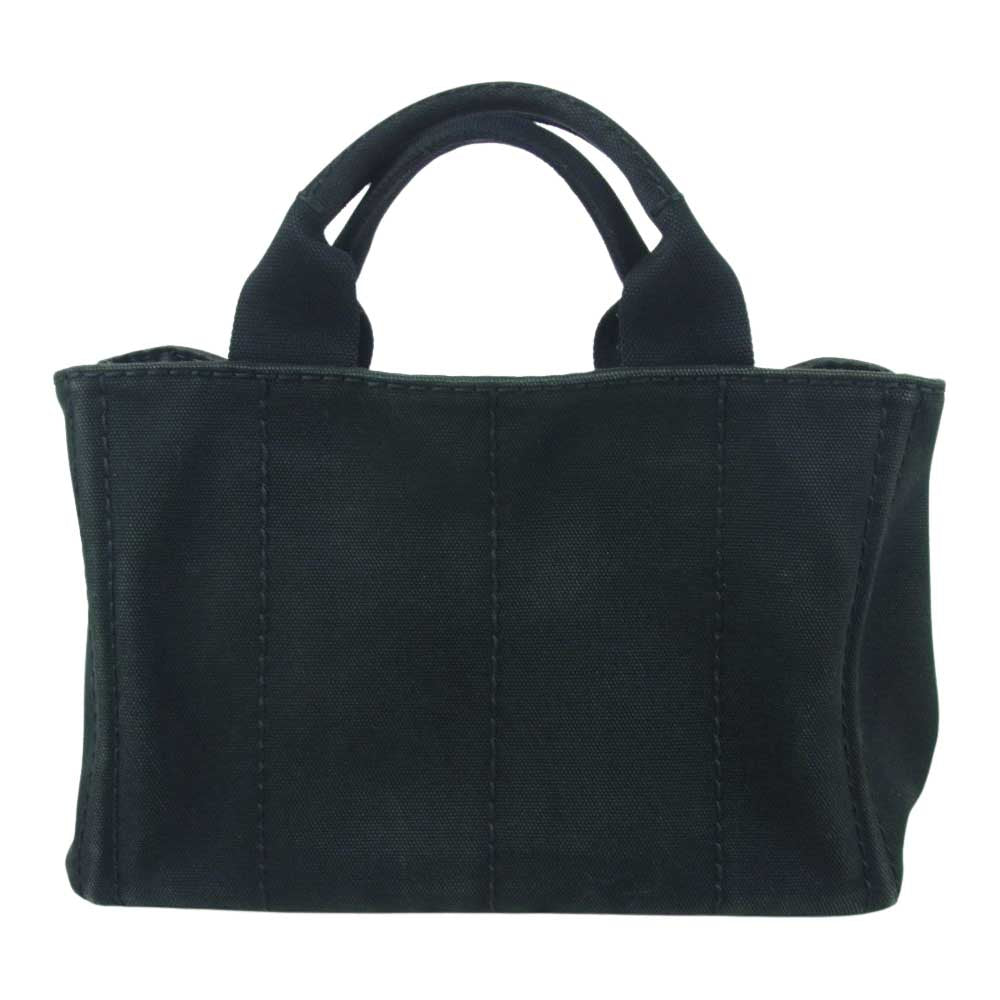 PRADA プラダ B2439G カナパ トート ハンド バッグ イタリア製 ブラック系 ダークグレーに近い黒【中古】