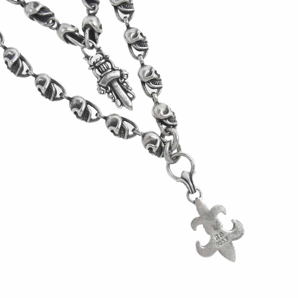 A&G エーアンドジー スカル フレア ダガー 2クリップ 2連 ウォレットチェーン シルバー系【中古】