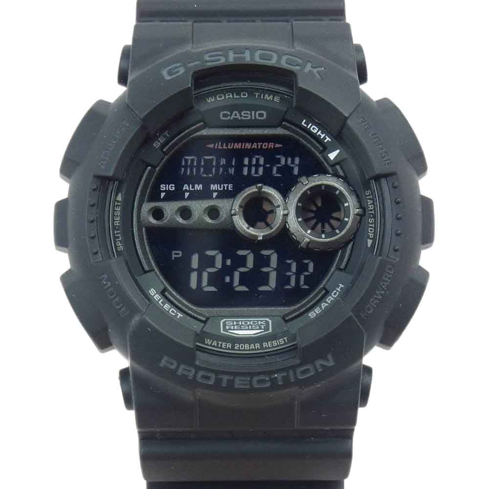 G-SHOCK ジーショック GD-100-1BJF CASIO カシオ スーパーイルミネーター ブラック系【中古】