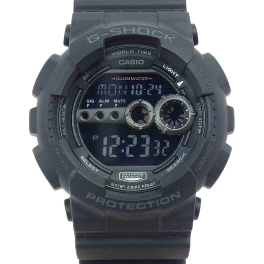 G-SHOCK ジーショック GD-100-1BJF CASIO カシオ スーパーイルミネーター ブラック系【中古】