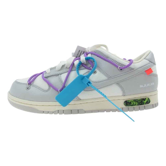 NIKE ナイキ × OFF-WHITE オフホワイト DM1602-125 DUNK LOW ダンク ロー スニーカー グレー系 ホワイト系 9.5【新古品】【未使用】【中古】