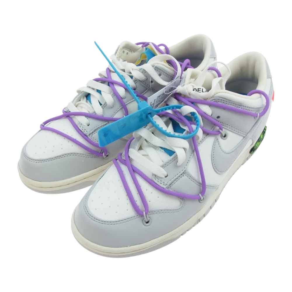 NIKE ナイキ × OFF-WHITE オフホワイト DM1602-125 DUNK LOW ダンク ロー スニーカー グレー系 ホワイト系 9.5【新古品】【未使用】【中古】