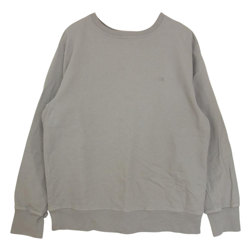 THE NORTH FACE ノースフェイス NT6903N PURPLE LABEL 10oz Mountain Crew Neck Sweat パープルレーベル クルーネック グレー系 L【中古】