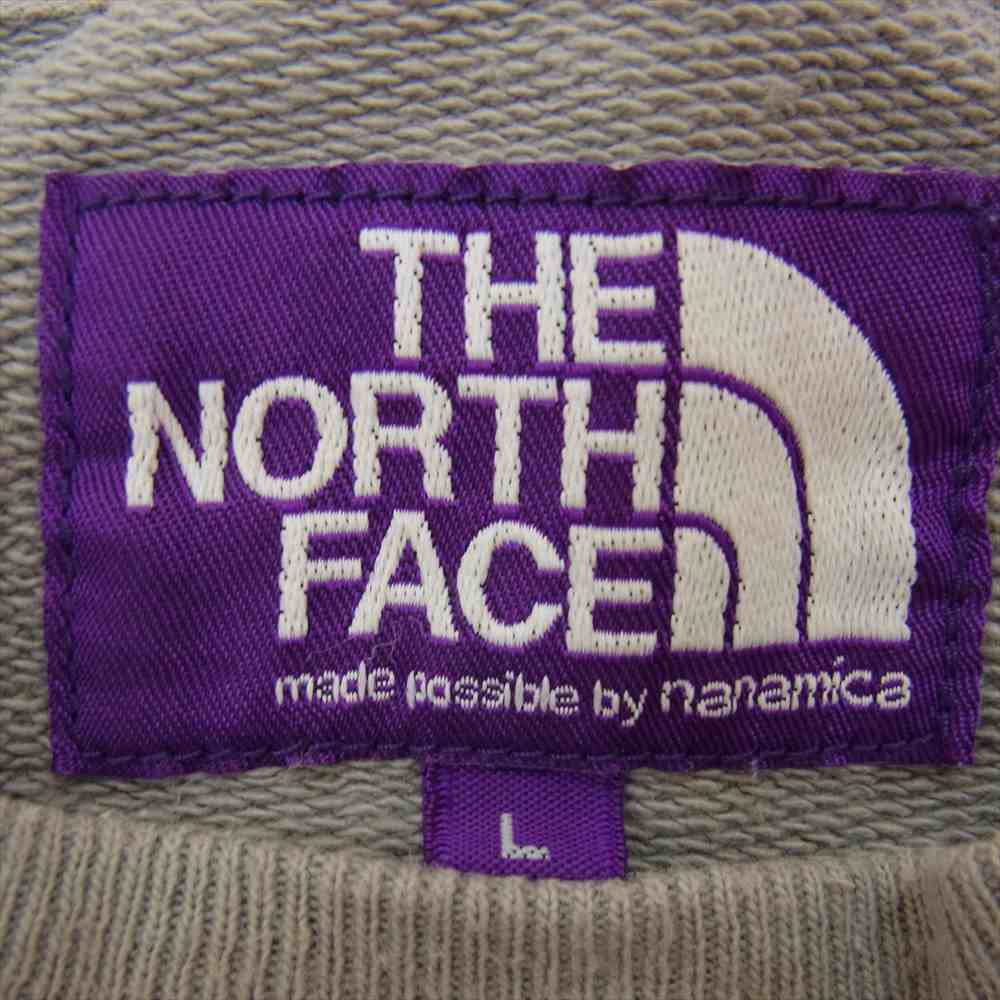 THE NORTH FACE ノースフェイス NT6903N PURPLE LABEL 10oz Mountain Crew Neck Sweat パープルレーベル クルーネック グレー系 L【中古】