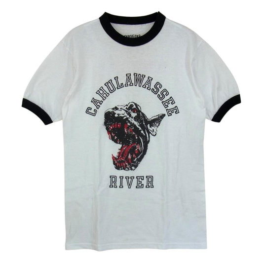 TENDERLOIN テンダーロイン RINGER TEE MD リンガー Tシャツ MAD DOG 犬 ホワイト系【中古】