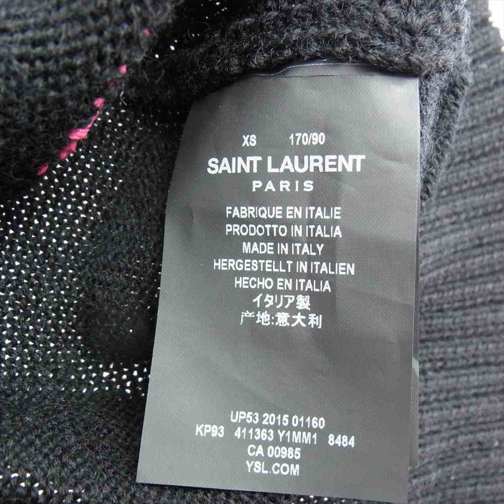 SAINT LAURENT サンローラン 国内正規品 16SS エディ期 411363 Y1MM1 ダイナソー ウール ニット マルチカラー系 XS【美品】【中古】