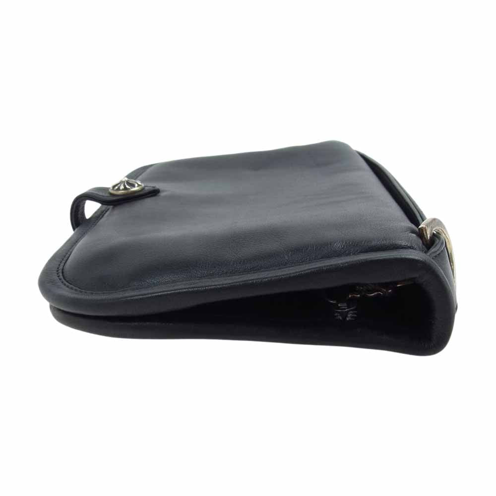 CHROME HEARTS クロムハーツ（原本無） コノリーレザー クロスボール ボタン ウォレット セカンドバッグ ブラック系【中古】
