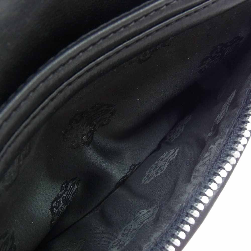 CHROME HEARTS クロムハーツ（原本無） コノリーレザー クロスボール ボタン ウォレット セカンドバッグ ブラック系【中古】