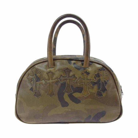 CHROME HEARTS クロムハーツ（原本無） GYM SM ジムバッグ スモール カモ 迷彩 レザー ハンドバッグ カーキ系【中古】