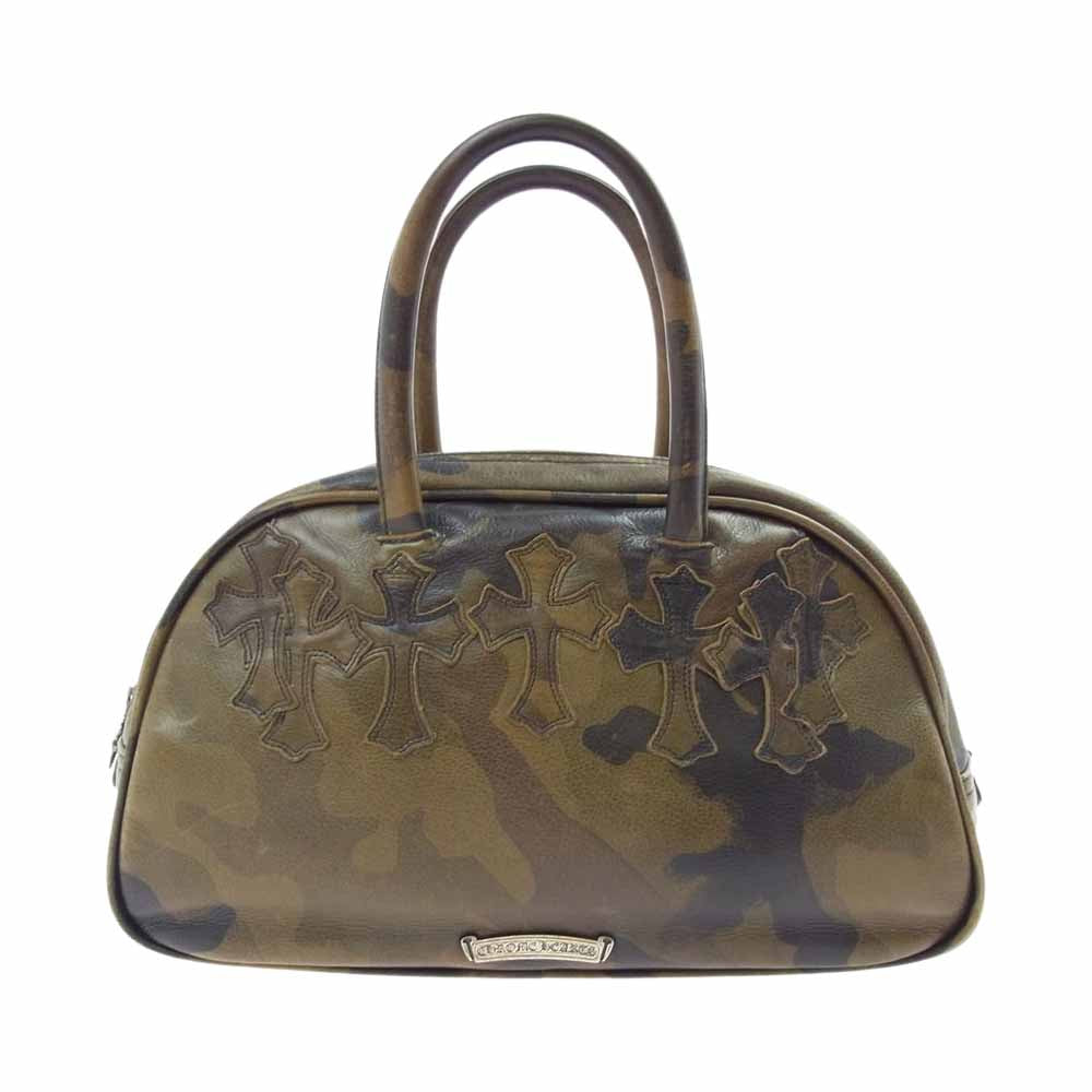 CHROME HEARTS クロムハーツ（原本無） GYM SM ジムバッグ スモール カモ 迷彩 レザー ハンドバッグ カーキ系【中古】