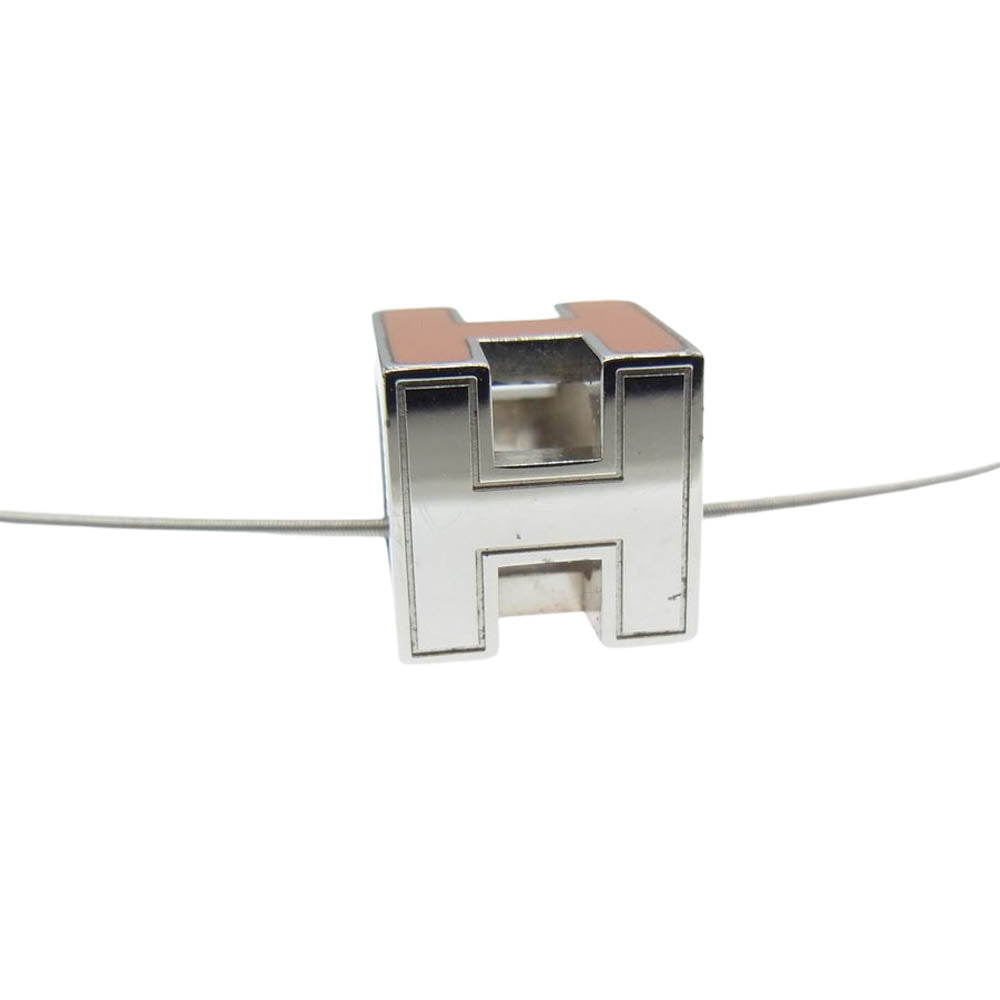 HERMES エルメス カージュドアッシュ Hキューブ ネックレス ペンダント アクセサリー ジュエリー オレンジ  シルバー系 オレンジ系【中古】