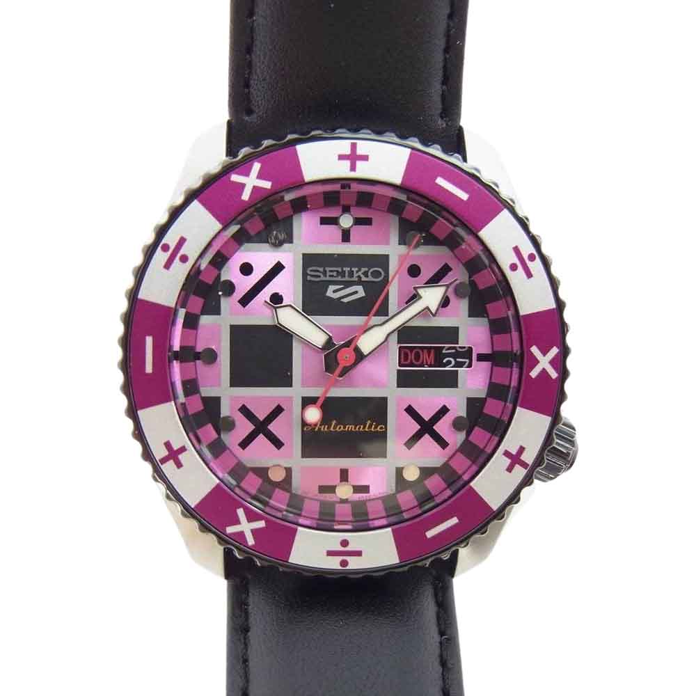 SEIKO セイコー 5SPORTS SBSA033 ジョジョの奇妙な冒険 黄金の風 トリッシュ・ウナ モデル 腕時計 リストウォッチ  パープル系【新古品】【未使用】【中古】