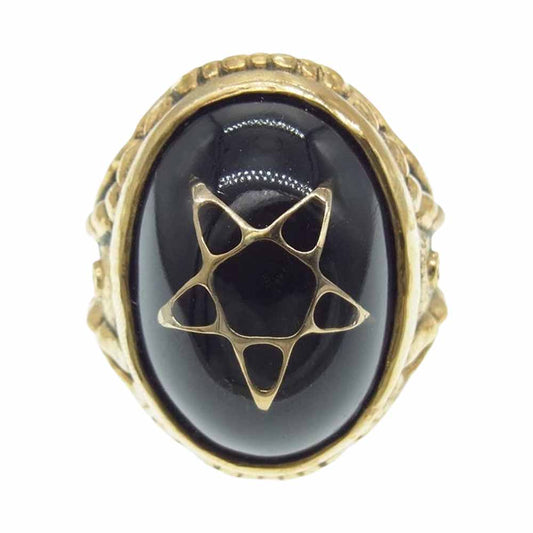 ALEX STREETER アレックスストリーター 30周年 ブロンズ台座 エンジェルハートリング ブラック ブラック系 ゴールド系 14～14.5号【中古】