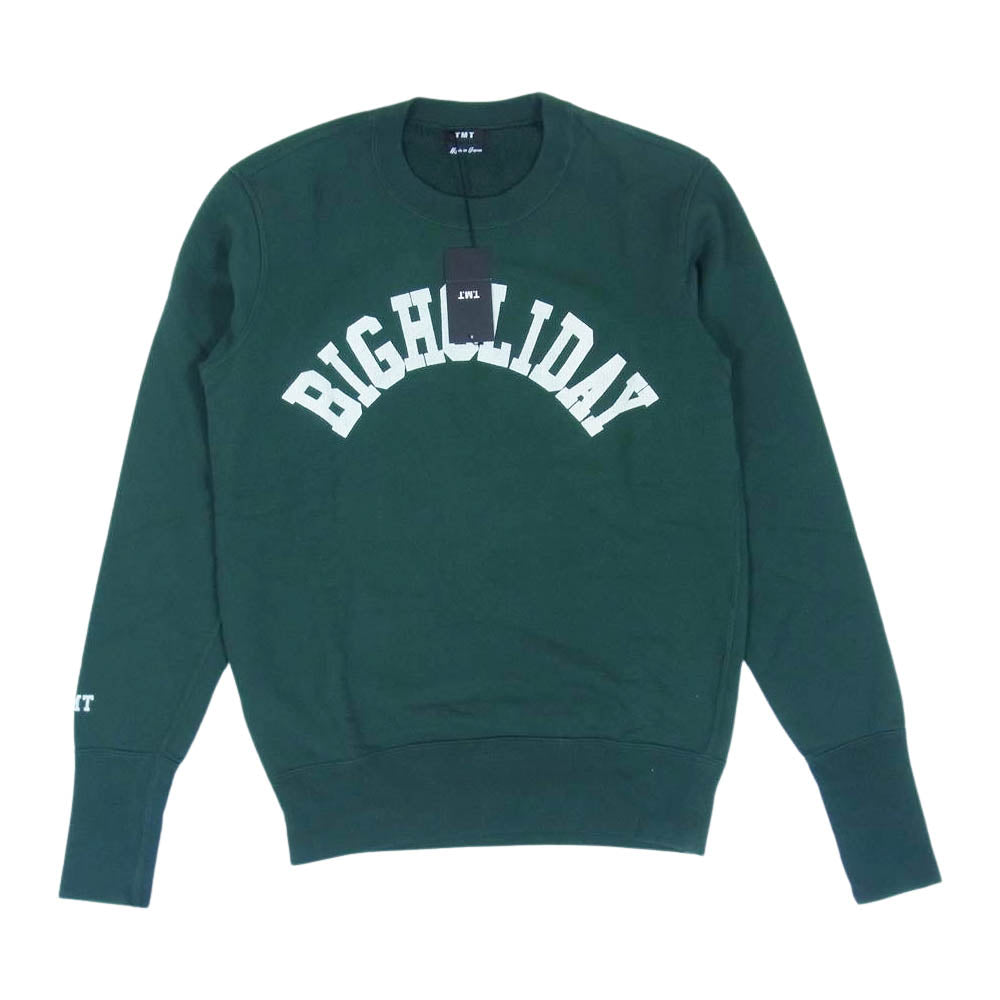 TMT ティーエムティー TSW-F20SP07 CALIFORNIA COTTON SWEAT SHIRTS ロゴ スウェット トレーナー グリーン系 S【美品】【中古】