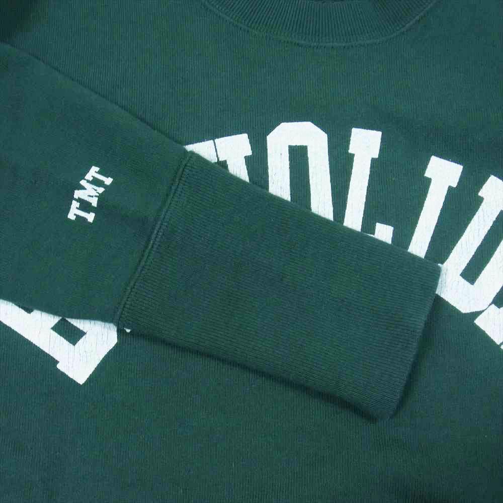 TMT ティーエムティー TSW-F20SP07 CALIFORNIA COTTON SWEAT SHIRTS ロゴ スウェット トレーナー グリーン系 S【美品】【中古】