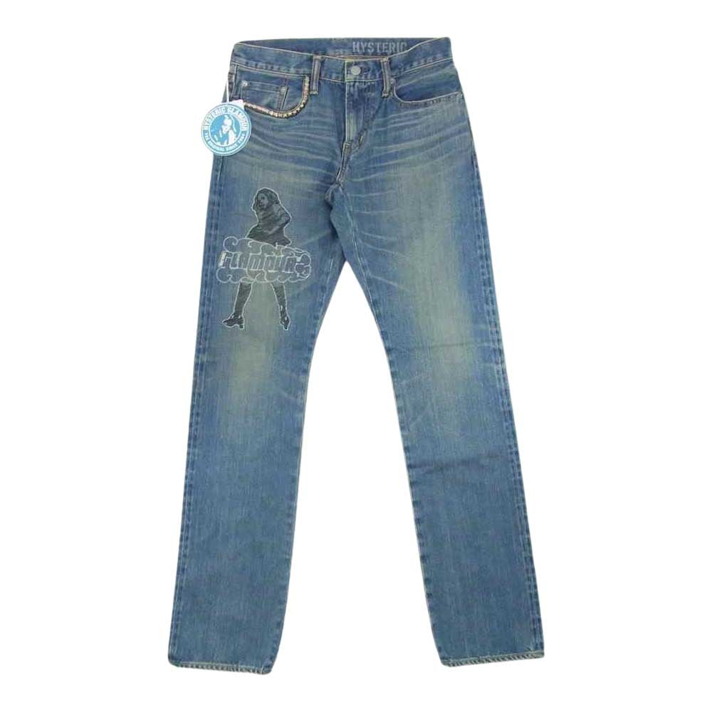 HYSTERIC GLAMOUR ヒステリックグラマー 02213AP20  vixen girl 刺繍 デニムパンツ インディゴブルー系 28【新古品】【未使用】【中古】