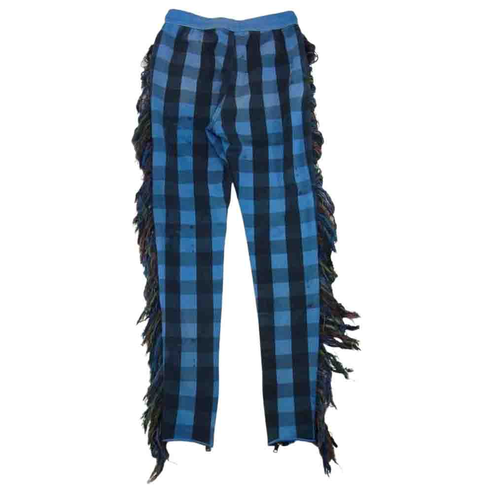 アルケミスト チェック フリンジトリム パンツ ブルー系 M【新古品】【未使用】【中古】