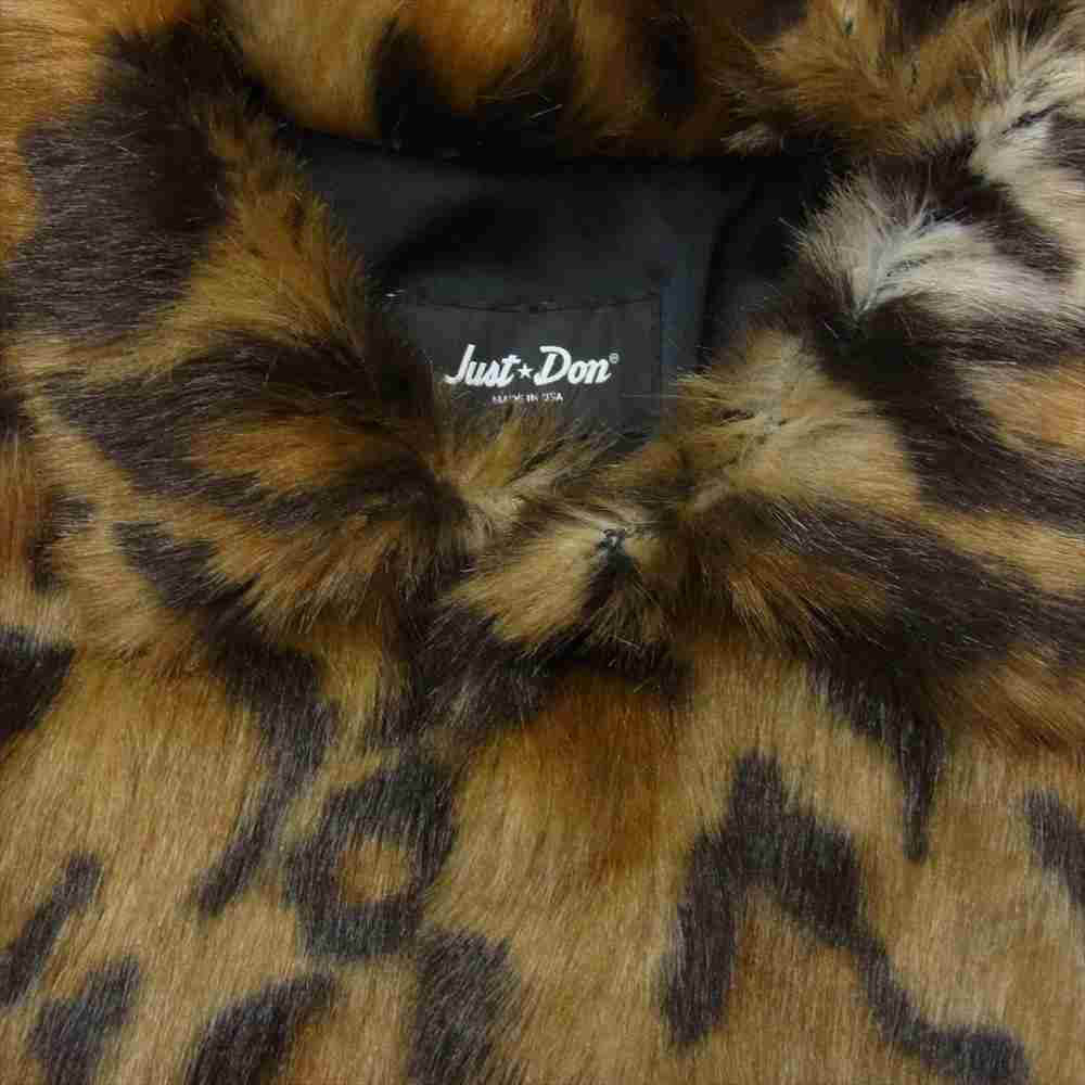 ジャストドン 19AW JUNGLE SHIRT JACKET レオパード ファー ジャケット ブラウン系 L【中古】