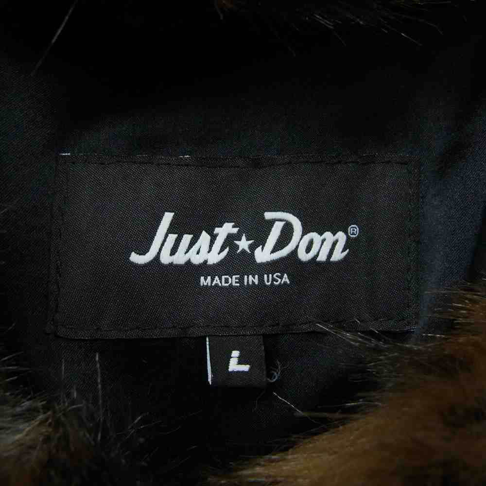 ジャストドン 19AW JUNGLE SHIRT JACKET レオパード ファー ジャケット ブラウン系 L【中古】