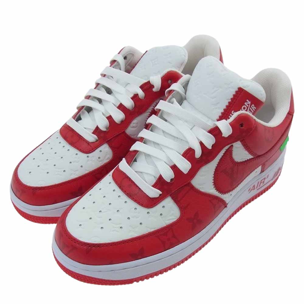 LOUIS VUITTON ルイ・ヴィトン NIKE AIR FORCE 1 LOW ナイキ エアフォース モノグラム レザー ローカット スニーカー レッド系 US7【新古品】【未使用】【中古】