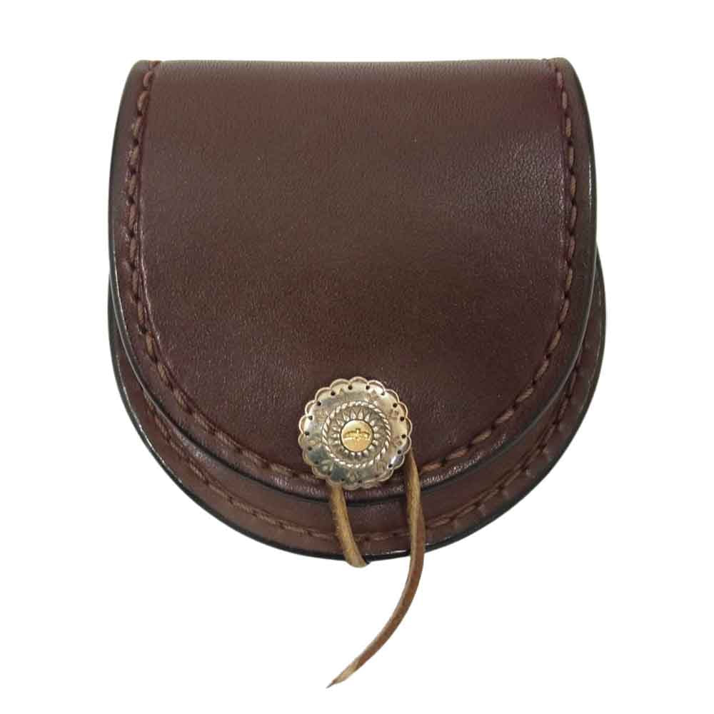 タディアンドキング 金メタル GPイーグル 小 フラワーコンチョ付き 丸型 コインケース ブラウン系【中古】