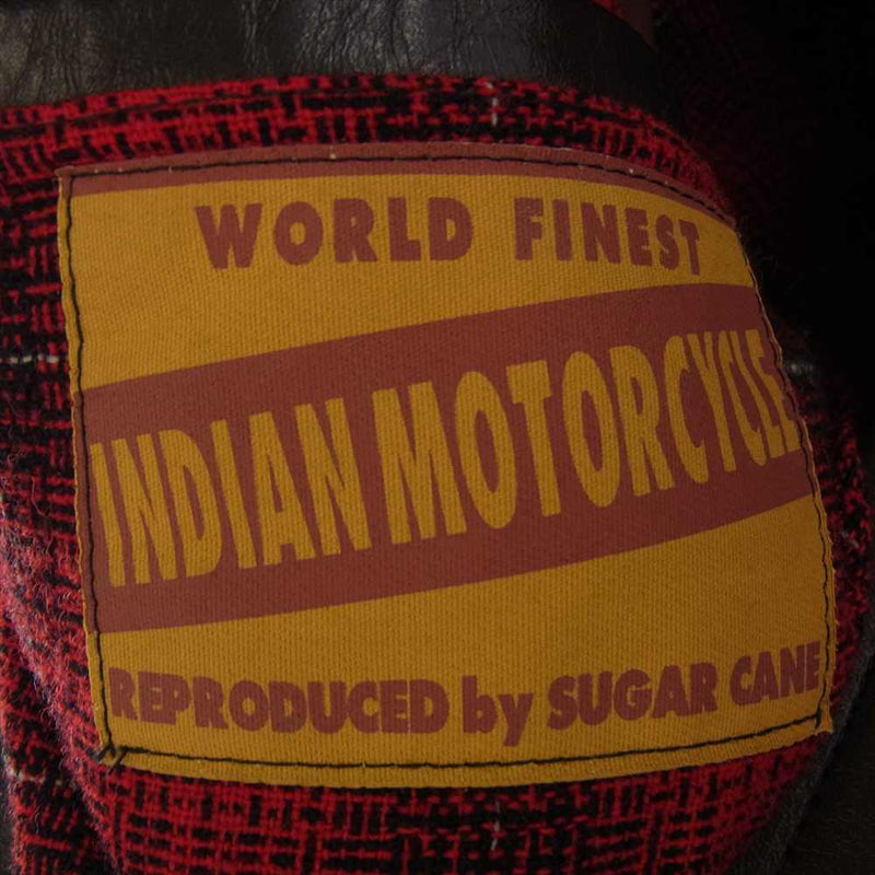 SUGAR CANE シュガーケーン M87047 × 東洋エンタープライズ Indian motorcycle インディアンモーターサイクル グリズリー ベア ボア レザー ジャケット 熊ジャン ブラウン系 ダークブラウン系 38【中古】