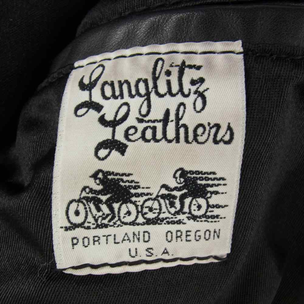 LANGLITZ LEATHERS ラングリッツレザーズ 14137 Columbia コロンビア ダブル レザー ライダース ジャケット ブラック系【中古】