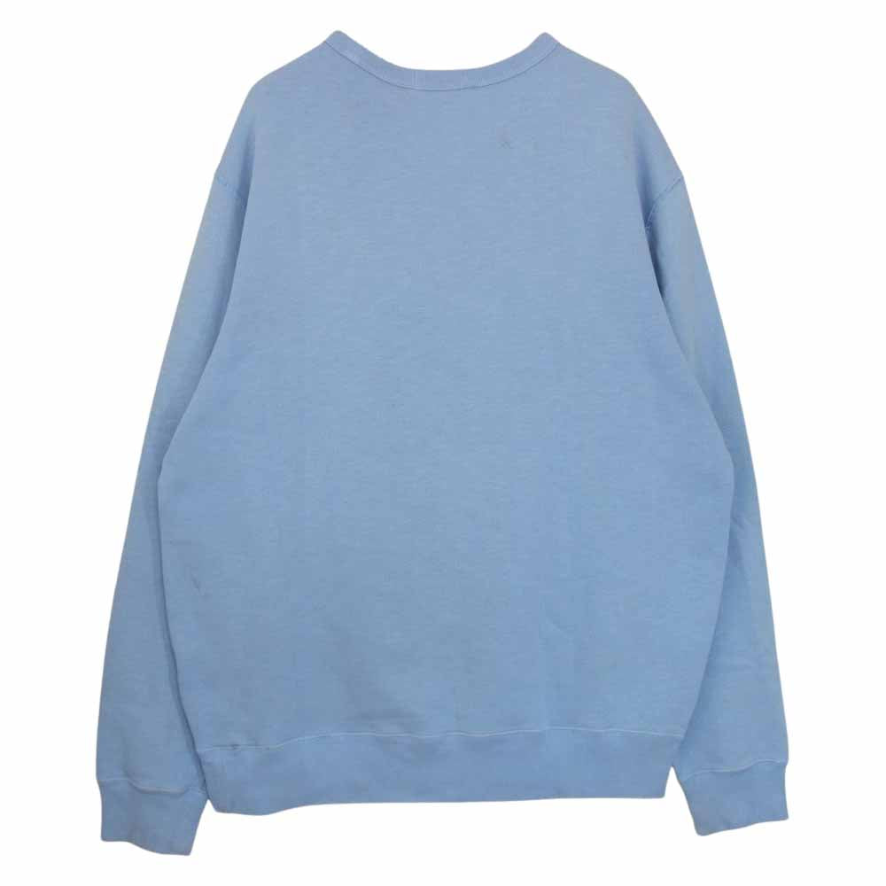 POLO RALPH LAUREN ポロ・ラルフローレン 前V カレッジロゴ クルーネックリブ スウェット トレーナー ライトブルー系 LG【中古】
