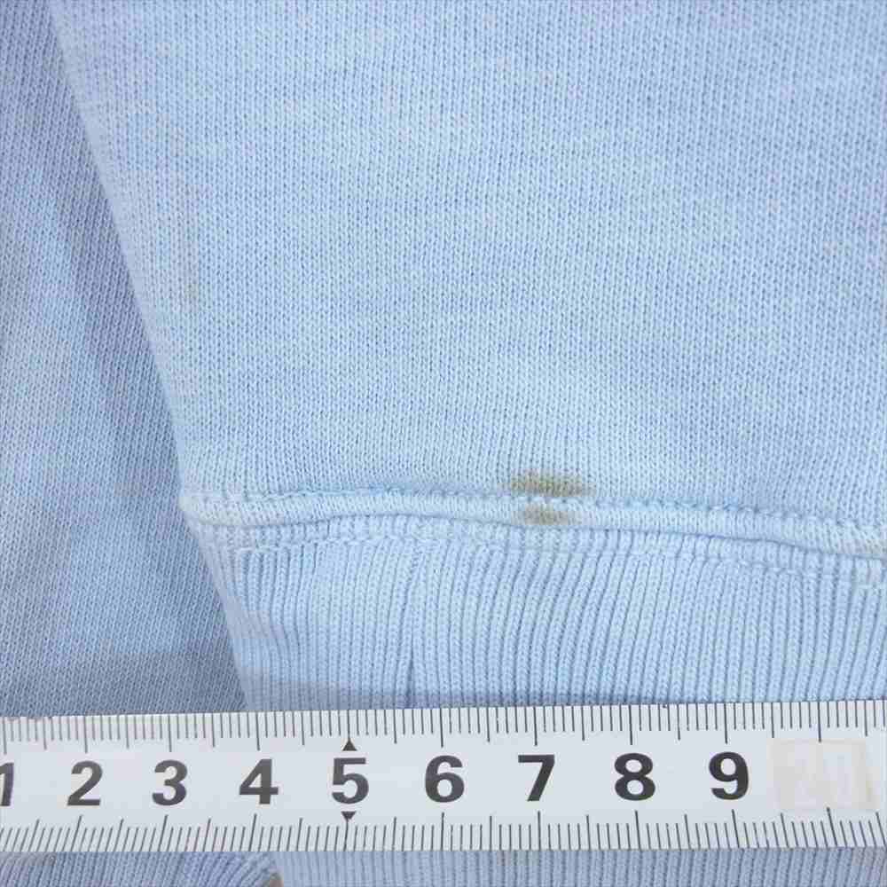 POLO RALPH LAUREN ポロ・ラルフローレン 前V カレッジロゴ クルーネックリブ スウェット トレーナー ライトブルー系 LG【中古】