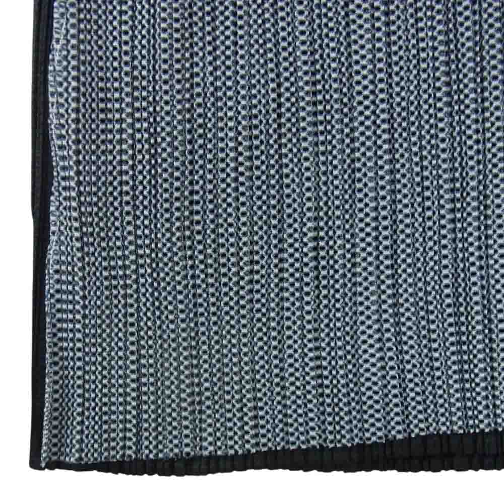 PLEATS PLEASE プリーツプリーズ イッセイミヤケ PP41-JH857 プリーツ加工 二重加工 ボトルネック ノースリーブ メッシュ レイヤードサイドスリット ワンピース ブラック系 グレー系 3【中古】