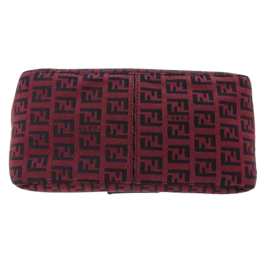 FENDI フェンディ 3677 8BR130 029 イタリア製 ズッカ柄 マンマバケット レザーストラップ ハンドバッグ ワインレッド系【中古】
