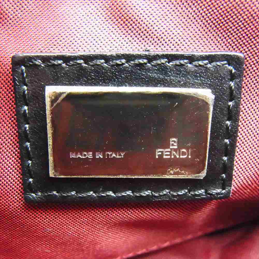 FENDI フェンディ 3677 8BR130 029 イタリア製 ズッカ柄 マンマバケット レザーストラップ ハンドバッグ ワインレッド系【中古】