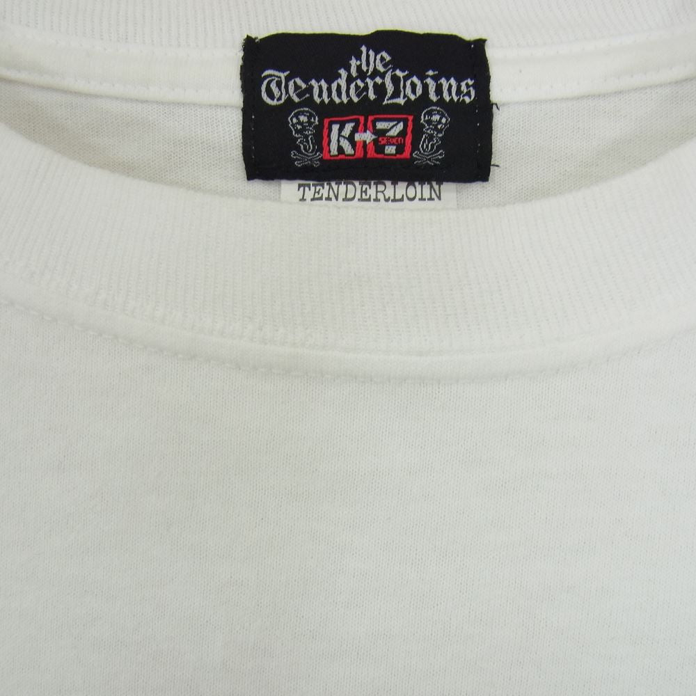 TENDERLOIN テンダーロイン T-TEE NO.1 星条旗 プリント 半袖 Tシャツ ホワイト系 M【中古】