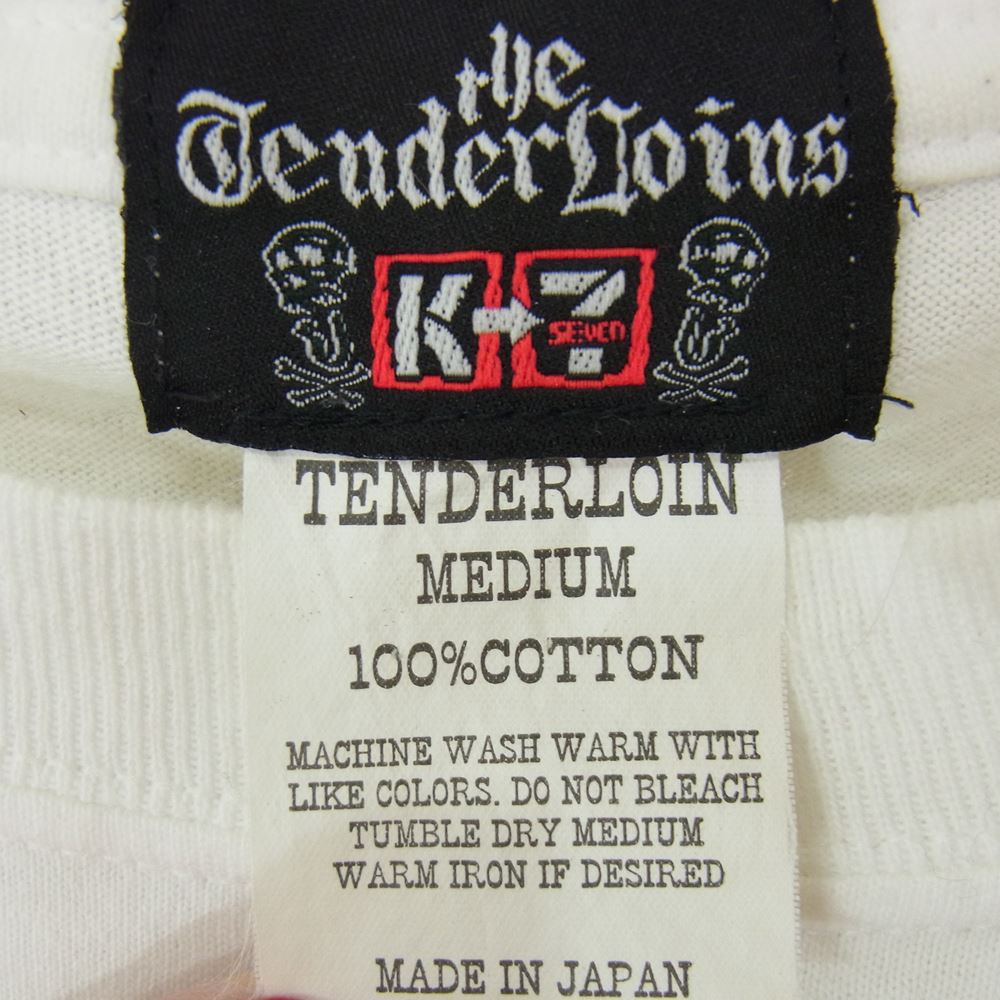 TENDERLOIN テンダーロイン T-TEE NO.1 星条旗 プリント 半袖 Tシャツ ホワイト系 M【中古】