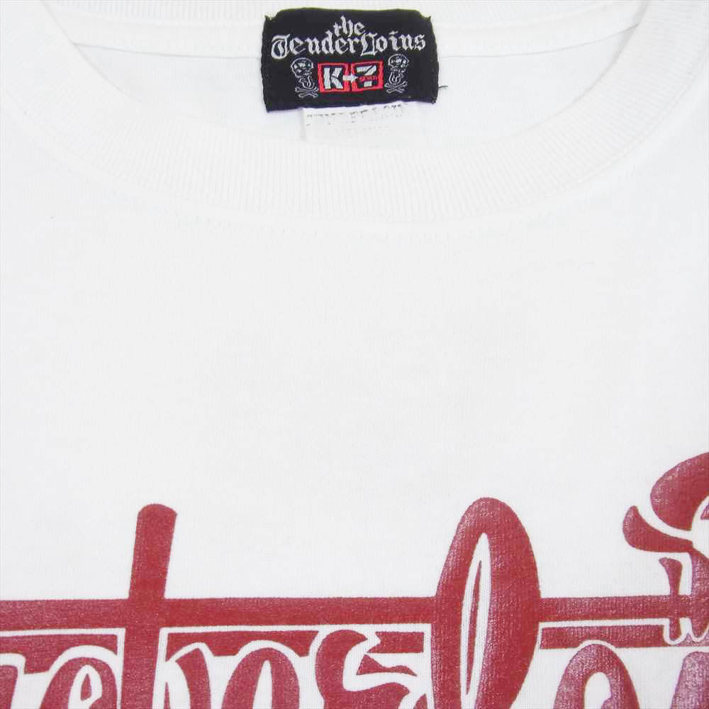 TENDERLOIN テンダーロイン T-TEE tenderloin ロゴ プリント 半袖 Tシャツ ホワイト系 レッド系 M【中古】