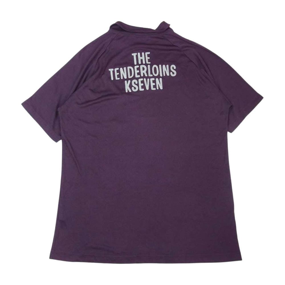TENDERLOIN テンダーロイン T-POLO THE TENDERLOINS KSEVEN 刺繍 半袖 ポリエステル コットン ポロシャツ パープル系 L【中古】