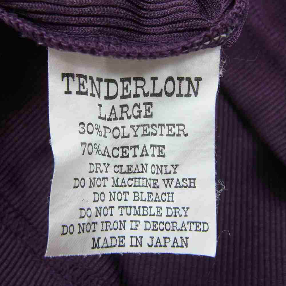 TENDERLOIN テンダーロイン T-POLO THE TENDERLOINS KSEVEN 刺繍 半袖 ポリエステル コットン ポロシャツ パープル系 L【中古】