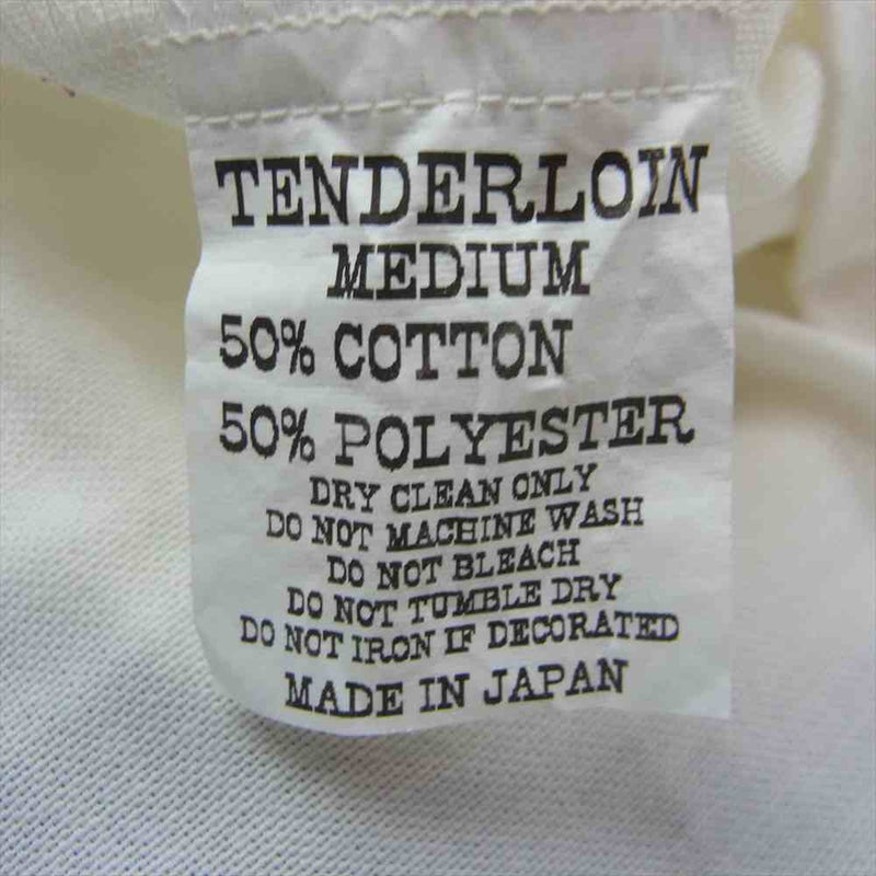 TENDERLOIN テンダーロイン T-BOWL L 長袖 ロゴ刺繍 ボウリング 開襟 シャツ ホワイト系 M【中古】