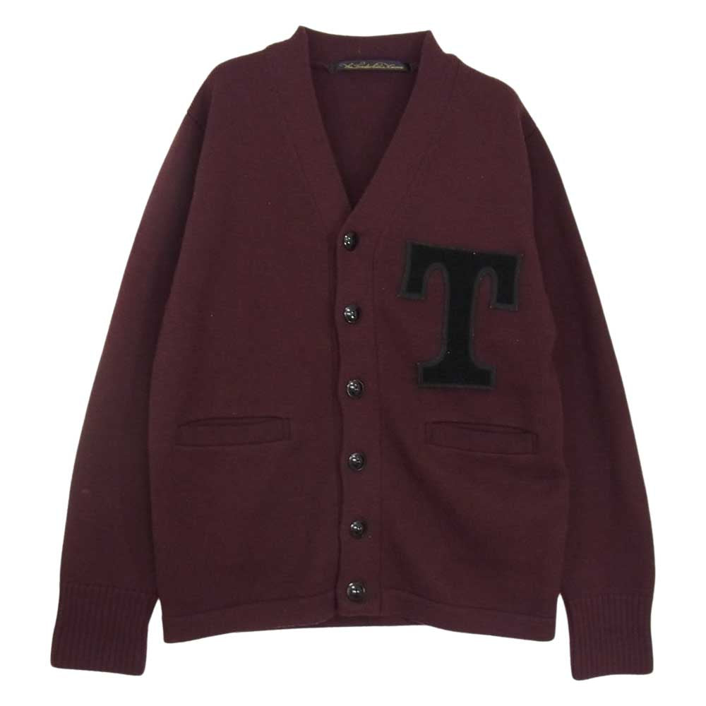 TENDERLOIN テンダーロイン T-VIRCITY CARDIGAN ウール ニット レタード カーディガン パープル系 L【中古】