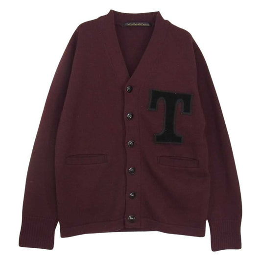 TENDERLOIN テンダーロイン T-VIRCITY CARDIGAN ウール ニット レタード カーディガン パープル系 L【中古】