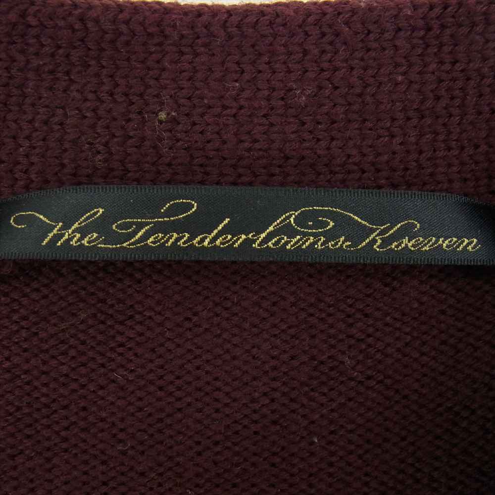 TENDERLOIN テンダーロイン T-VIRCITY CARDIGAN ウール ニット レタード カーディガン パープル系 L【中古】
