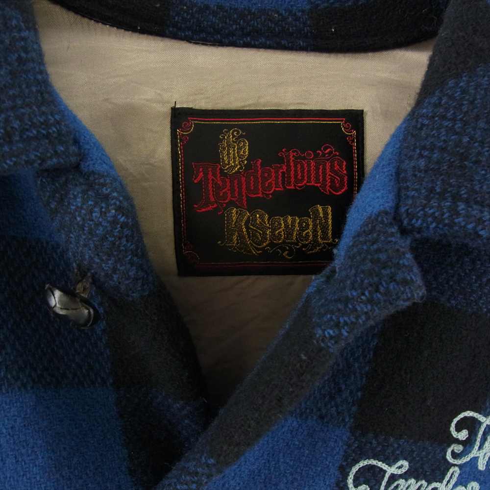 TENDERLOIN テンダーロイン T-BUFFALO JKT ロゴ 刺繍 バッファロー チェック ウール ジャケット ブルー系 ブラック系 M【中古】
