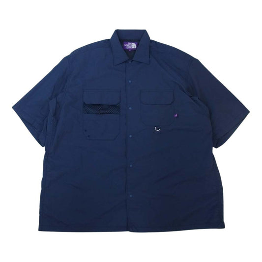 THE NORTH FACE ノースフェイス NT3210N PURPLE LABEL パープルレーベル Field H/S Shirt フィールド ハーフスリーブ シャツ ネイビー系 L【中古】