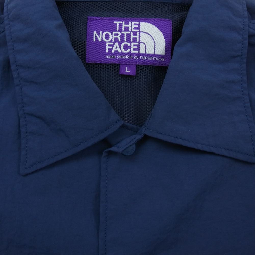 THE NORTH FACE ノースフェイス NT3210N PURPLE LABEL パープルレーベル Field H/S Shirt フィールド ハーフスリーブ シャツ ネイビー系 L【中古】