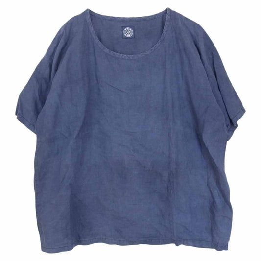 PORTER CLASSIC ポータークラシック LINEN T-SHIRT リネン 半袖 Tシャツ ネイビー系 3【中古】