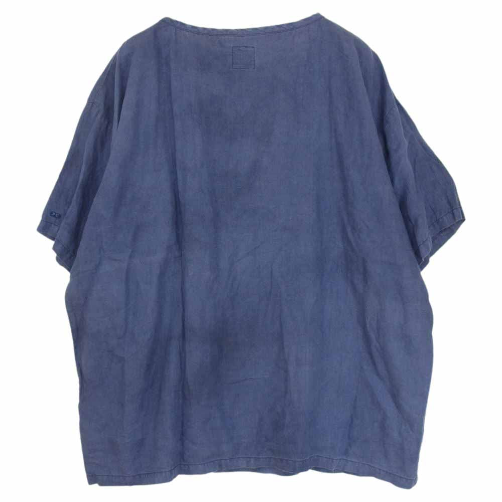 PORTER CLASSIC ポータークラシック LINEN T-SHIRT リネン 半袖 Tシャツ ネイビー系 3【中古】