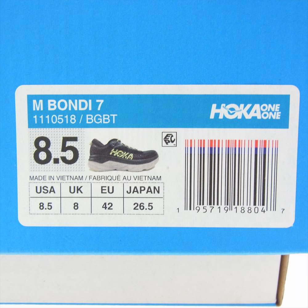 HOKA ONE ONE ホカ オネオネ 1110518 BGBT BONDI 7 ボンダイ ローカット スニーカー ランニングシューズ ダークネイビー系 26.5【中古】