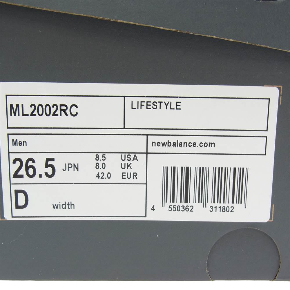 NEW BALANCE ニューバランス ML2002RC GRAY ローカット スニーカー グレー系 26.5cm【中古】