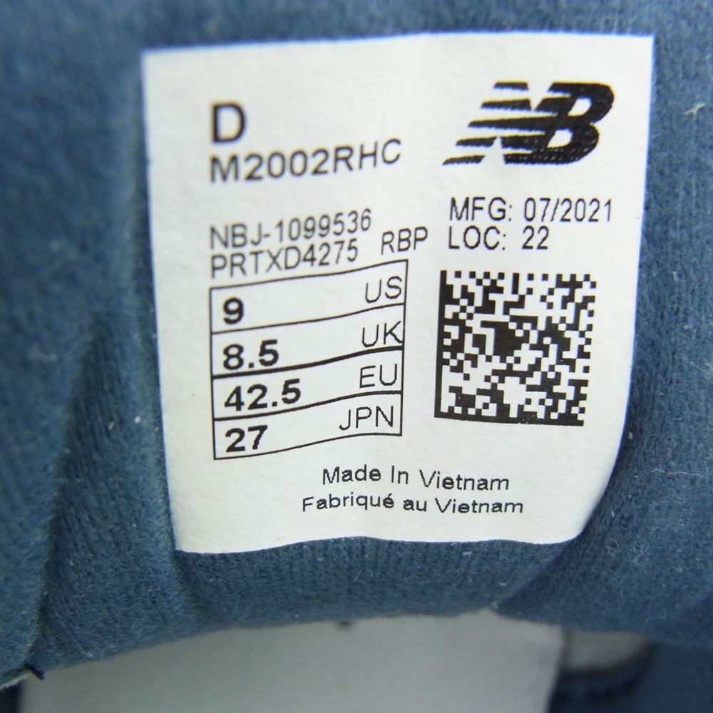 NEW BALANCE ニューバランス M2002RHC HAZY BLUE ローカット スニーカー  ブルー系 27cm【極上美品】【中古】