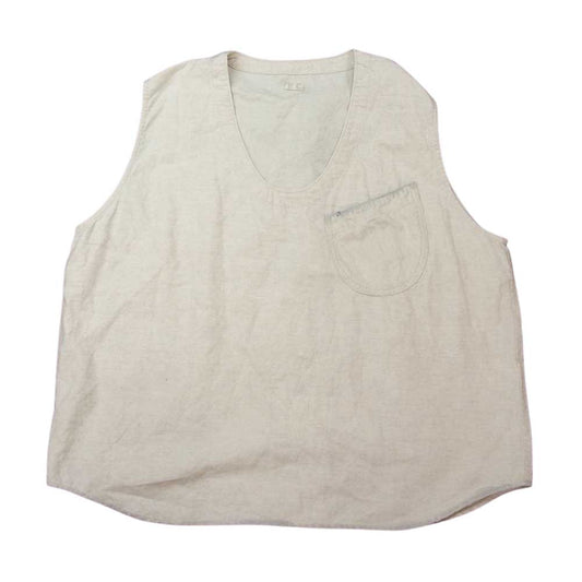 PORTER CLASSIC ポータークラシック FARMER'S LINEN VEST リネン ベスト ホワイト系 3【中古】